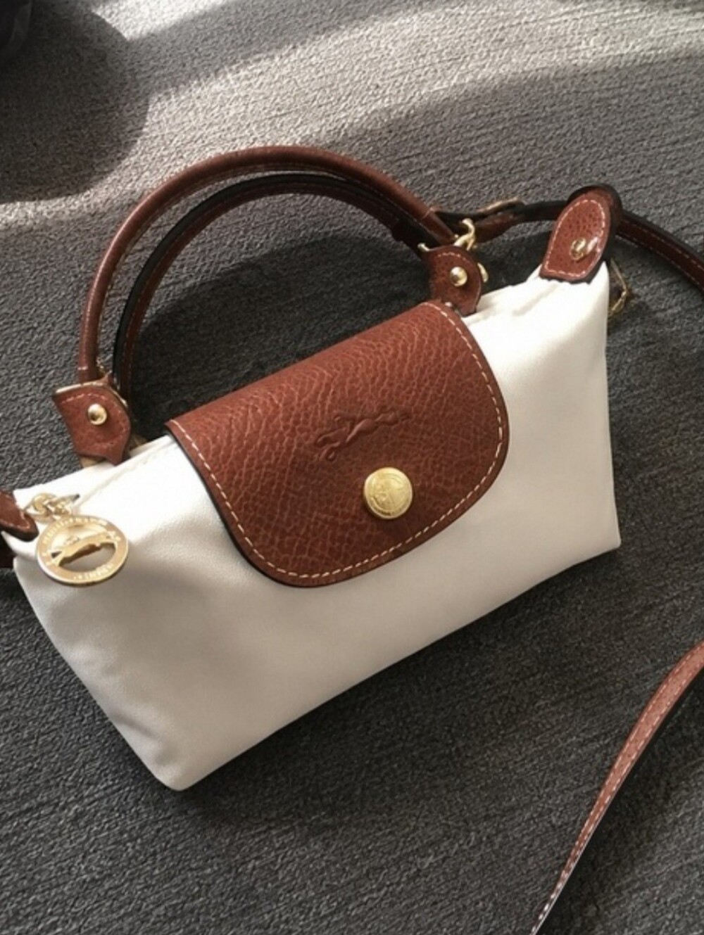 Longchamp Brown & White( Light Cream) Crossbody Bag - Picture 2 of 7